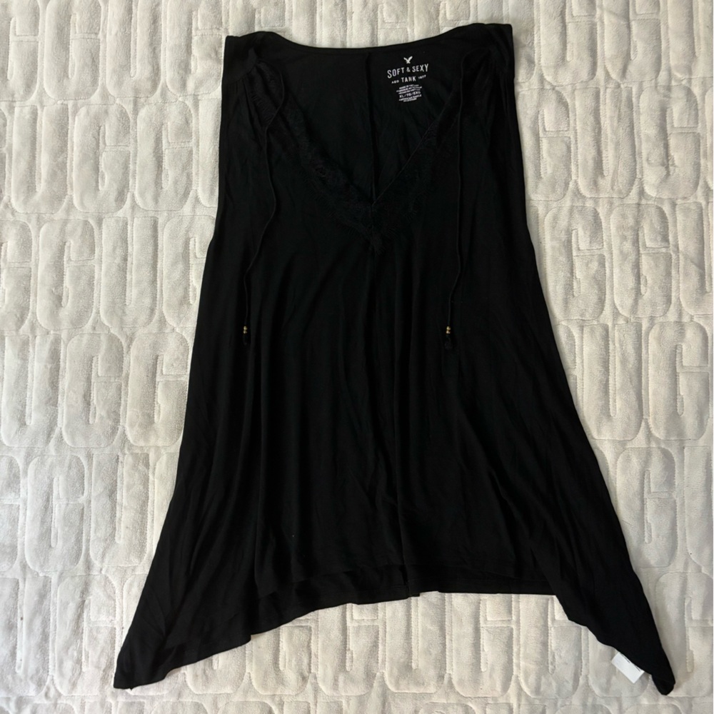 American Eagle Black Soft and Sexy Flowy Tank Top Women’s Size XL - Picture 6 of 9